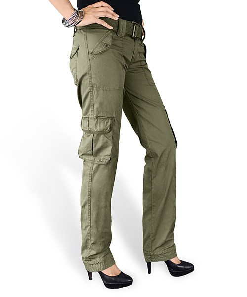 Spodnie damskie PREMIUM SLIMMY ZIELONE SURPLUS 33-3588-61 L-11