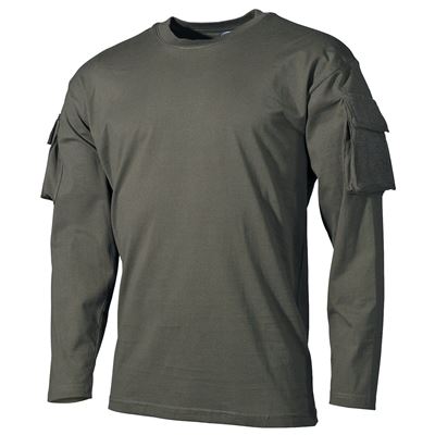 Koszulka taktyczna z panelem VELCRO i kieszenią na rękawie GREEN