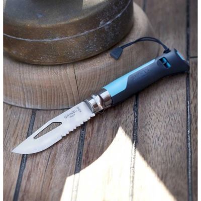 Nóż VRI INOX No.08 OUTDOOR z połączonym ostrzem NIEBIESKI