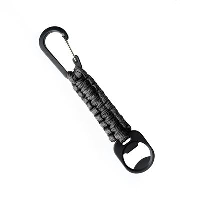 Brelok PARACORD z karabińczykiem i otwieraczem do butelek BLACK