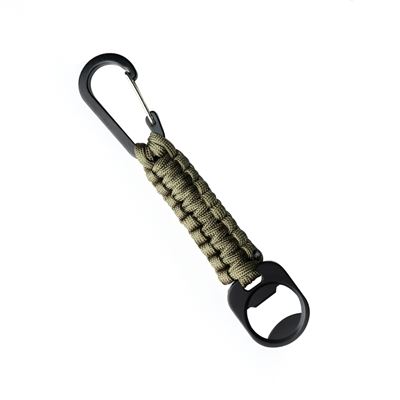 Brelok PARACORD z karabińczykiem i otwieraczem do butelek TAN