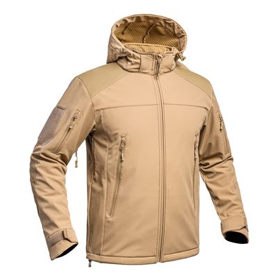 Kurtka softshell FIGHTER V2 z kapturem TAN