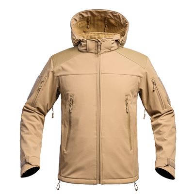 Kurtka softshell FIGHTER V2 z kapturem TAN