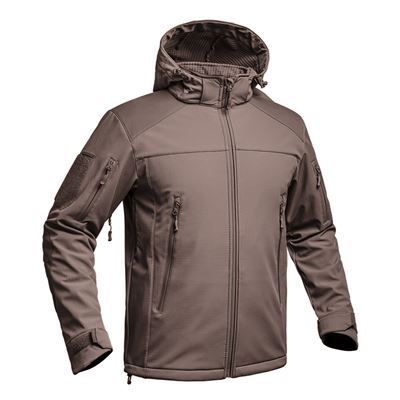 Kurtka FIGHTER V2 softshell z kapturem BRĄZOWA