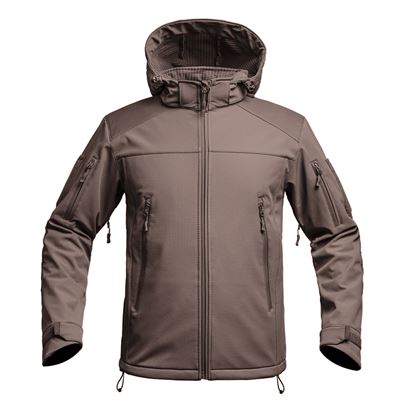 Kurtka FIGHTER V2 softshell z kapturem BRĄZOWA