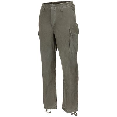 Spodnie BW w stylu moleskin, prane STONEWASHED ZIELONE