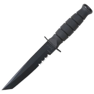 Nóż FIGHTING/UTILITY TANTO ząbkowana krawędź CZARNY