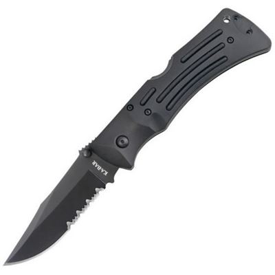 Nóż zamykający MULE FOLDER ząbkowany BLACK