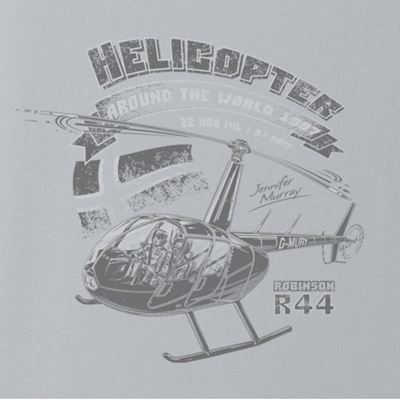 Damska koszulka helikopterowa ROBINSON R-44 GREY