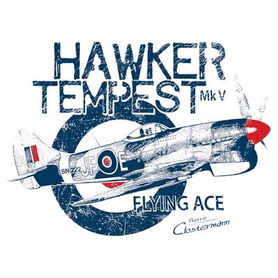 Koszulka RAF HAWKER TEMPEST WHITE