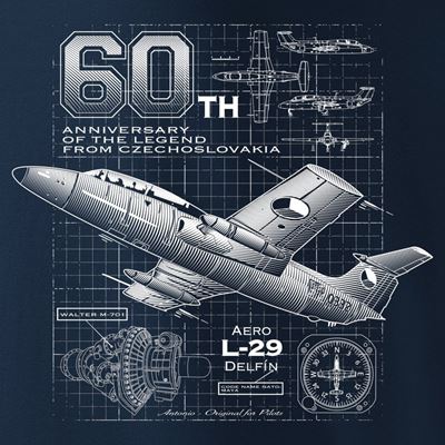 Koszulka trenera odrzutowców L-29 DELFIN BLUE