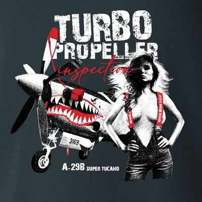 Koszulka TURBO PROPELLER z samolotem A-29B Super Tucano SZARA ANTONIO® 0214881 2