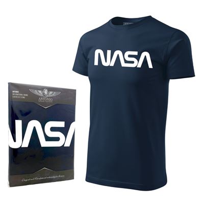 Koszulka z logo NASA NIEBIESKA