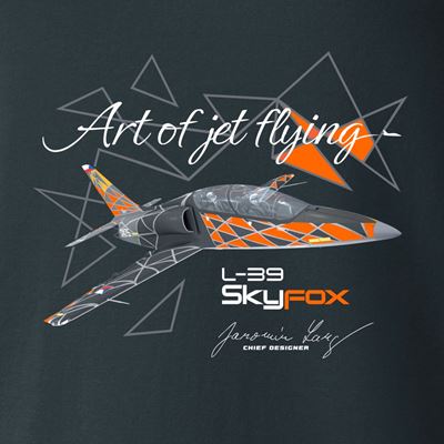 Koszulka z nadrukiem lekkiego samolotu bojowego L-39 SKYFOX SZARA ANTONIO® 0214991 2