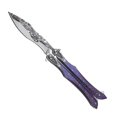 Nóż motylkowypurple 3D balisong