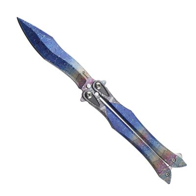 Nóż motylkowy blue 3D balisong