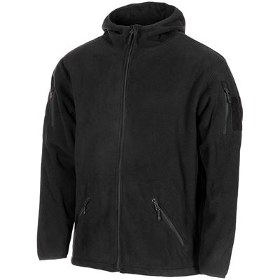 FLEECE bluza z kapturem zapinana na zamek TACTICAL BLACK