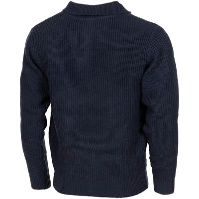 Sweter islandzki TROYER z zamkiem błyskawicznym NIEBIESKI