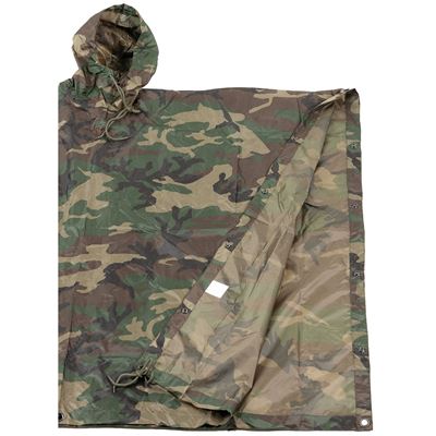 Ponczo US rip-stop 144x223 cm WOODLAND