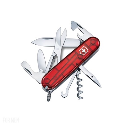 Scyzoryk CLIMBER 91 mm CZERWONY przezroczysty