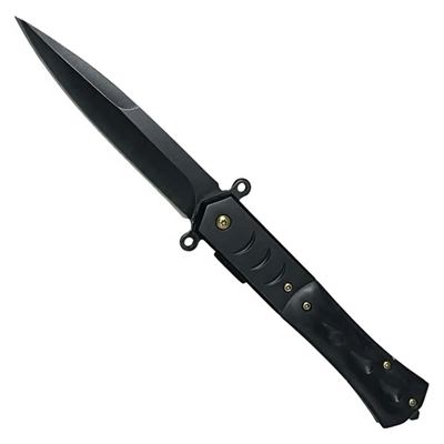 Nóż składany BLACK MARBLE z gładkim ostrzem CZERNY