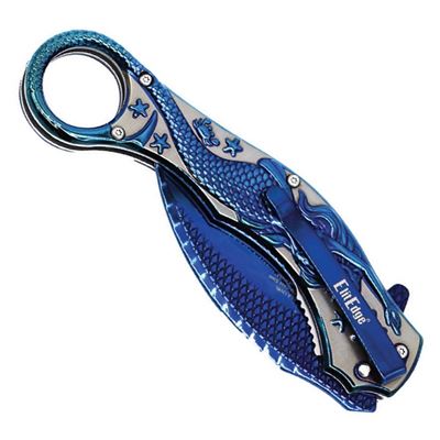 Nóż składany MERMAID karambit NIEBIESKI