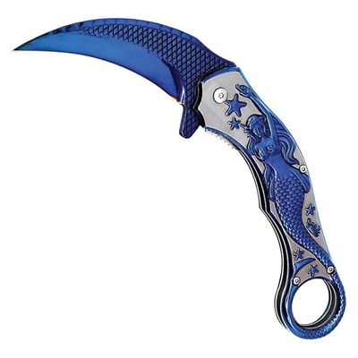 Nóż składany MERMAID karambit NIEBIESKI