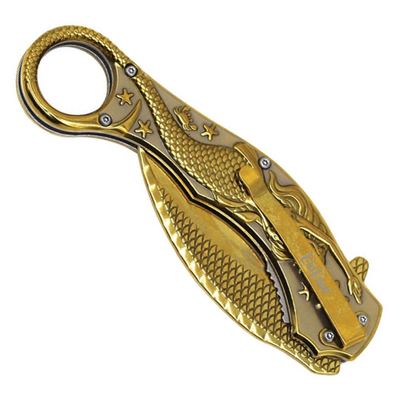 Nóż składany MERMAID karambit ZŁOTY
