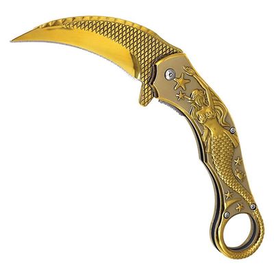 Nóż składany MERMAID karambit ZŁOTY