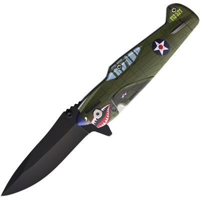 Nóż FIGHTER PLANE z gładkim ostrzem
