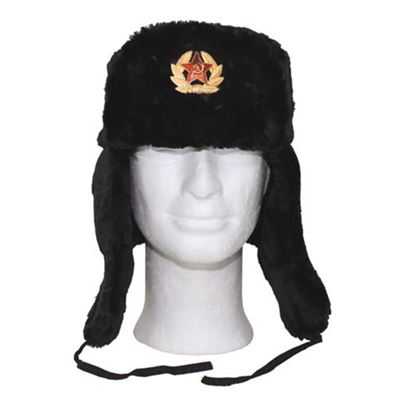 Czapka rosyjska z herbem CZARNA
