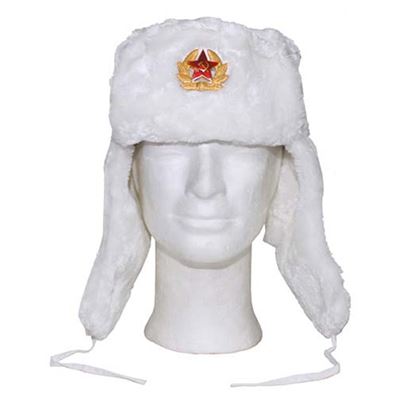 Beranice / Uschanka rosyjska z symbolem BIAŁA