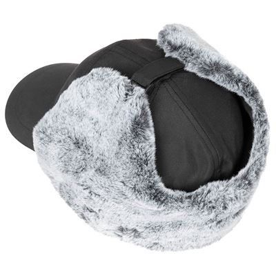 Czapka z daszkiem TRAPPER zimowa BLACK