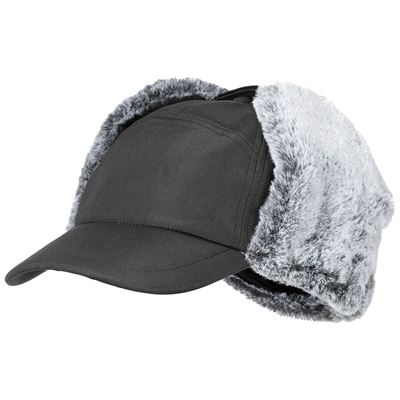 Czapka z daszkiem TRAPPER zimowa BLACK