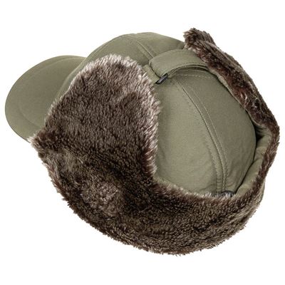 Czapka z daszkiem TRAPPER zimowa GREEN