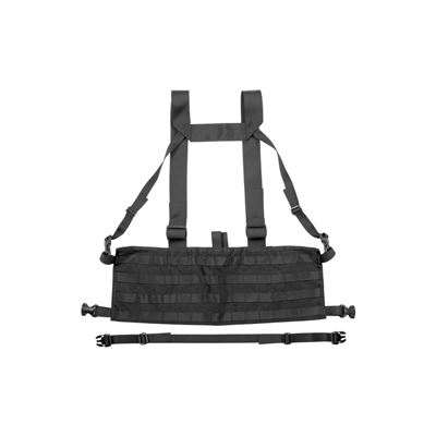 Kamizelka chest rig MOLLE PALS, lekka tkanina 600D, CZARNA