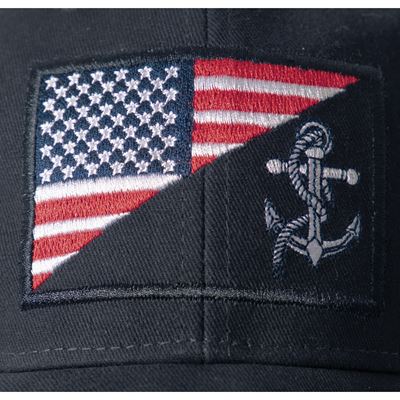 Czapka z wyszytym znakiem US NAVY i flagą USA, kolor niebieski