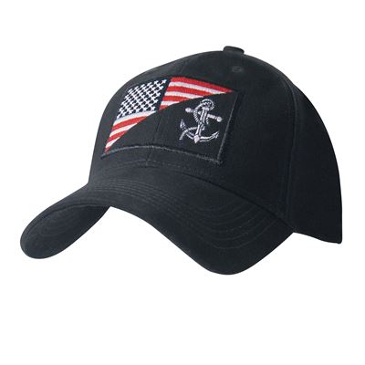 Czapka z haftem US NAVY i flagą USA w kolorze NIEBIESKIM