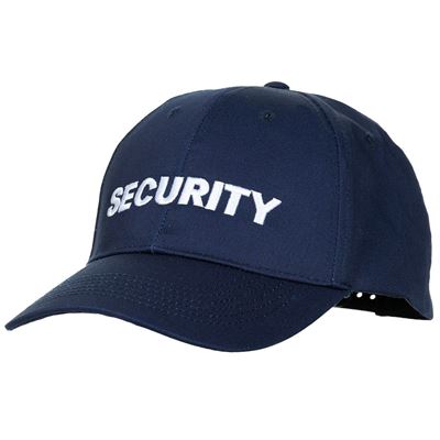 Czapka z daszkiem z haftem SECURITY uni rozmiar NIEBIESKI