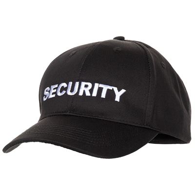Czapka baseballowa z haftem SECURITY uni rozmiar CZARNY