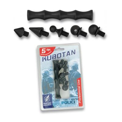 Kubotan z 5 wymiennymi nasadkami