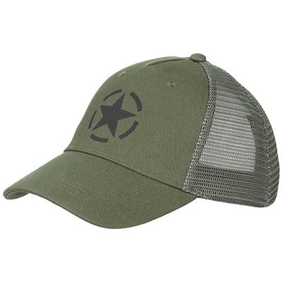 Siatkowa czapka TRUCKER STAR ZIELONA