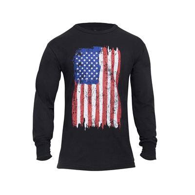 Koszulka COLORful flaga USA z długim rękawem BLACK