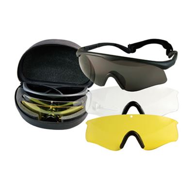 Gogle taktyczne FIRE TEC w etui z 3 soczewkami