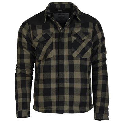 Koszula LUMBER z zamkiem błyskawicznym ocieplana BLACK/GREEN