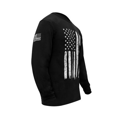 Koszulka z flagą USA z długim rękawem BLACK