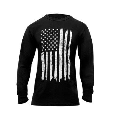 Koszulka z flagą USA z długim rękawem BLACK