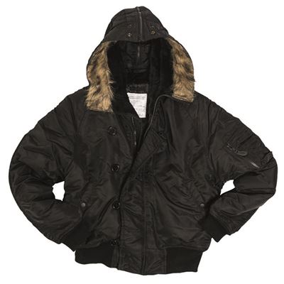 Kurtka pilotka N-2B BASIC z kapturem BLACK