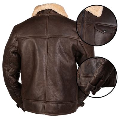 Kurtka skórzana US NAVY A4 SHEEPSKIN BRĄZOWA