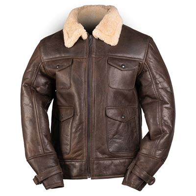 Kurtka skórzana US NAVY A4 SHEEPSKIN BLACK